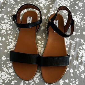 Steve Madden Black and Brown Casual Sandals